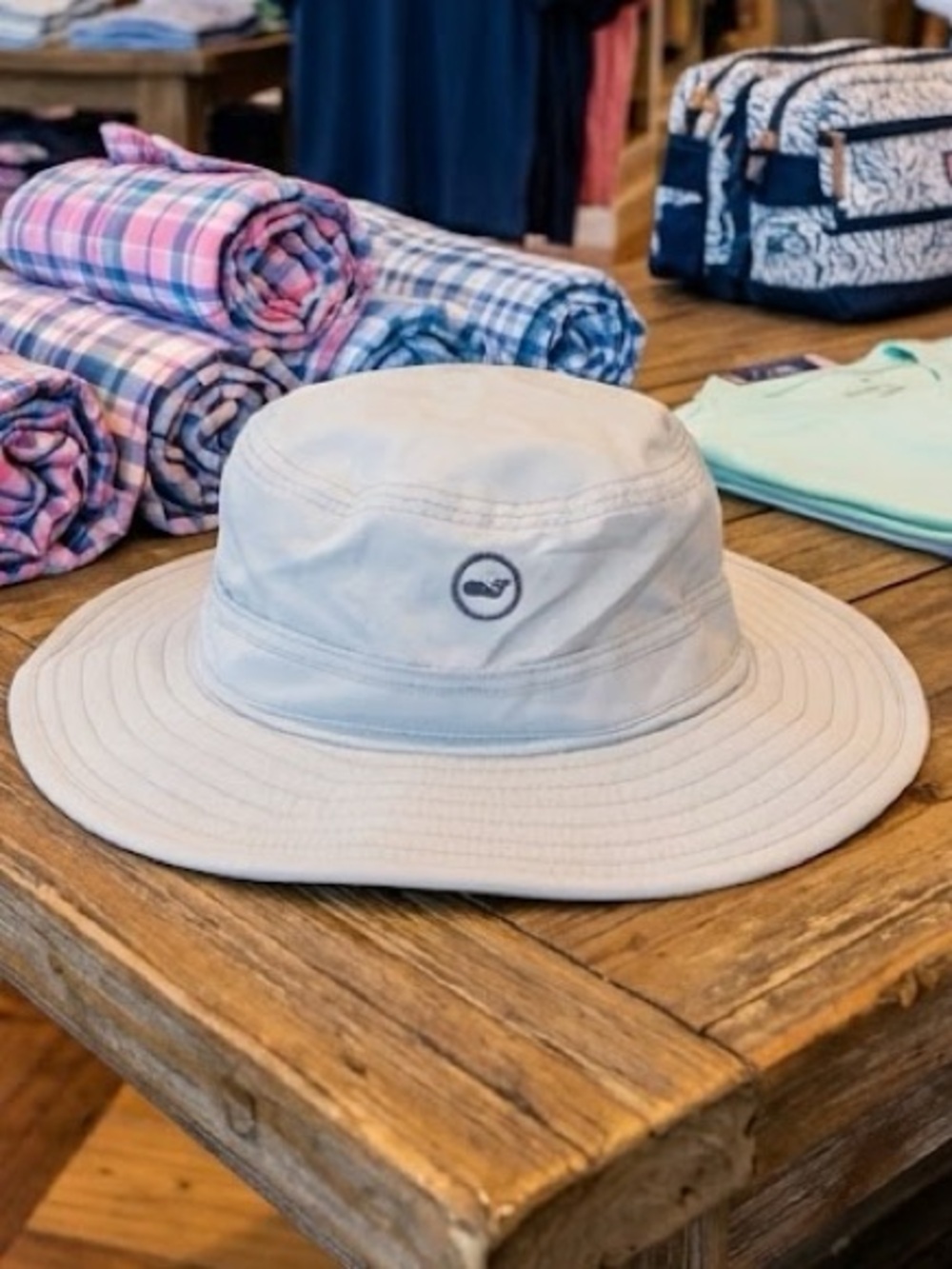 Vineyard Vines Bucket Hat light Grey Size S/M Unisex Pull-string